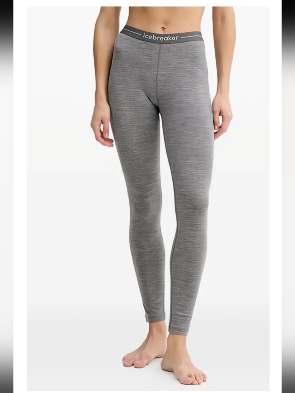 ICEBREAKER WOMENS 260 TECH LOGO WAISTBAND LEGGING IN GRITSTONE HEATHER /SZ:SMALL